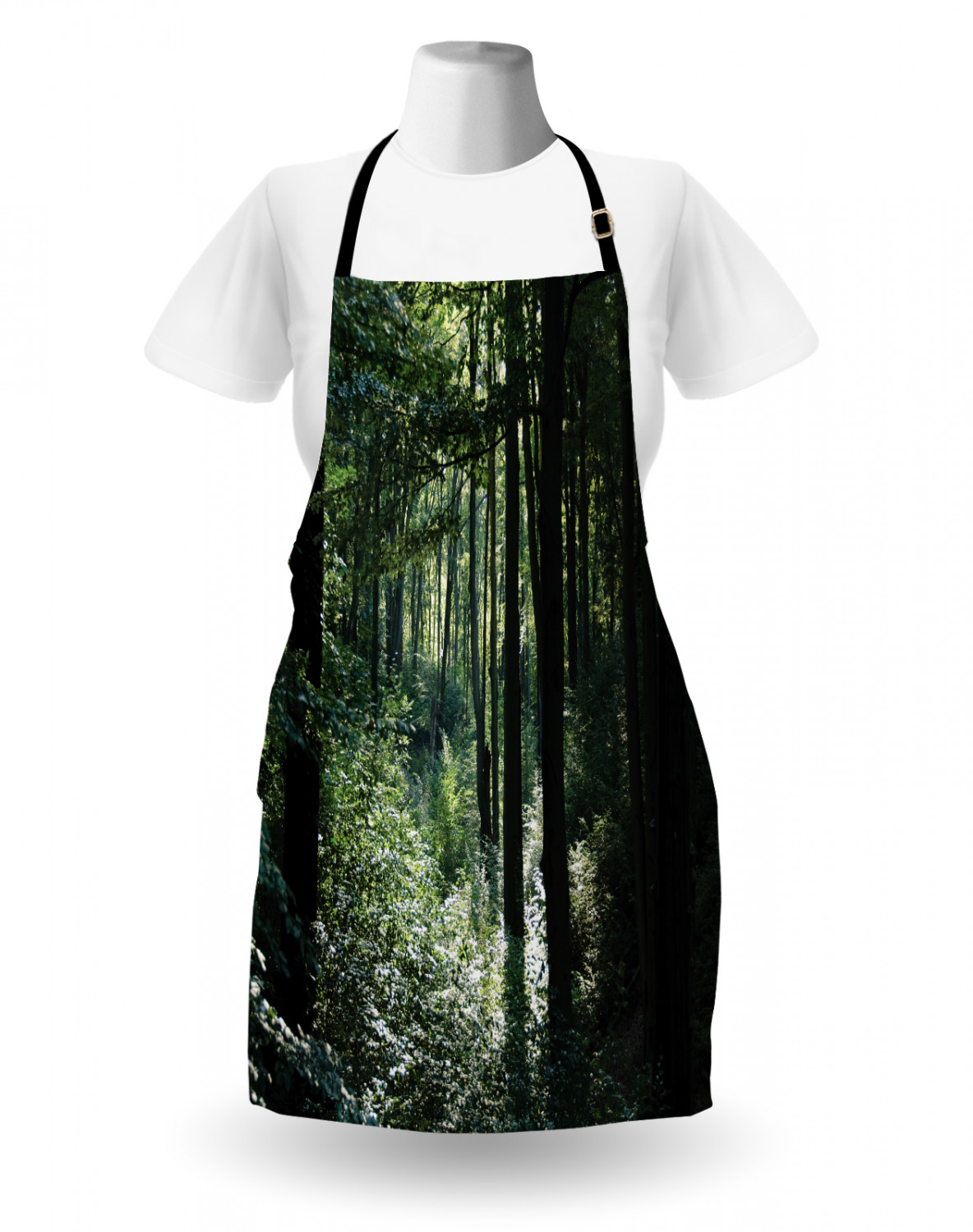 Apron Bib Adjustable Black Strap for Garden Cooking Standard Size Ambesonne