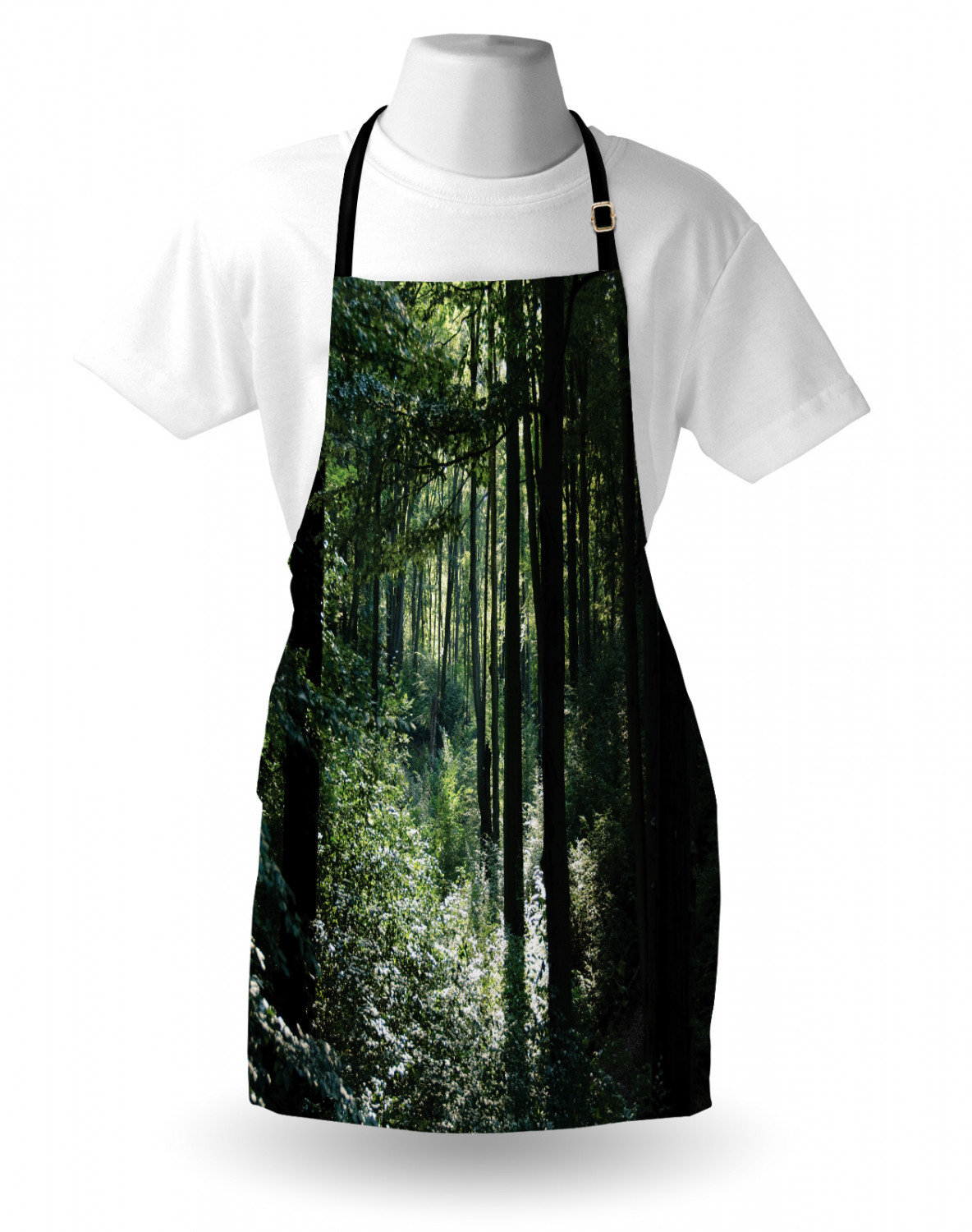 Apron Bib Adjustable Black Strap for Garden Cooking Standard Size Ambesonne