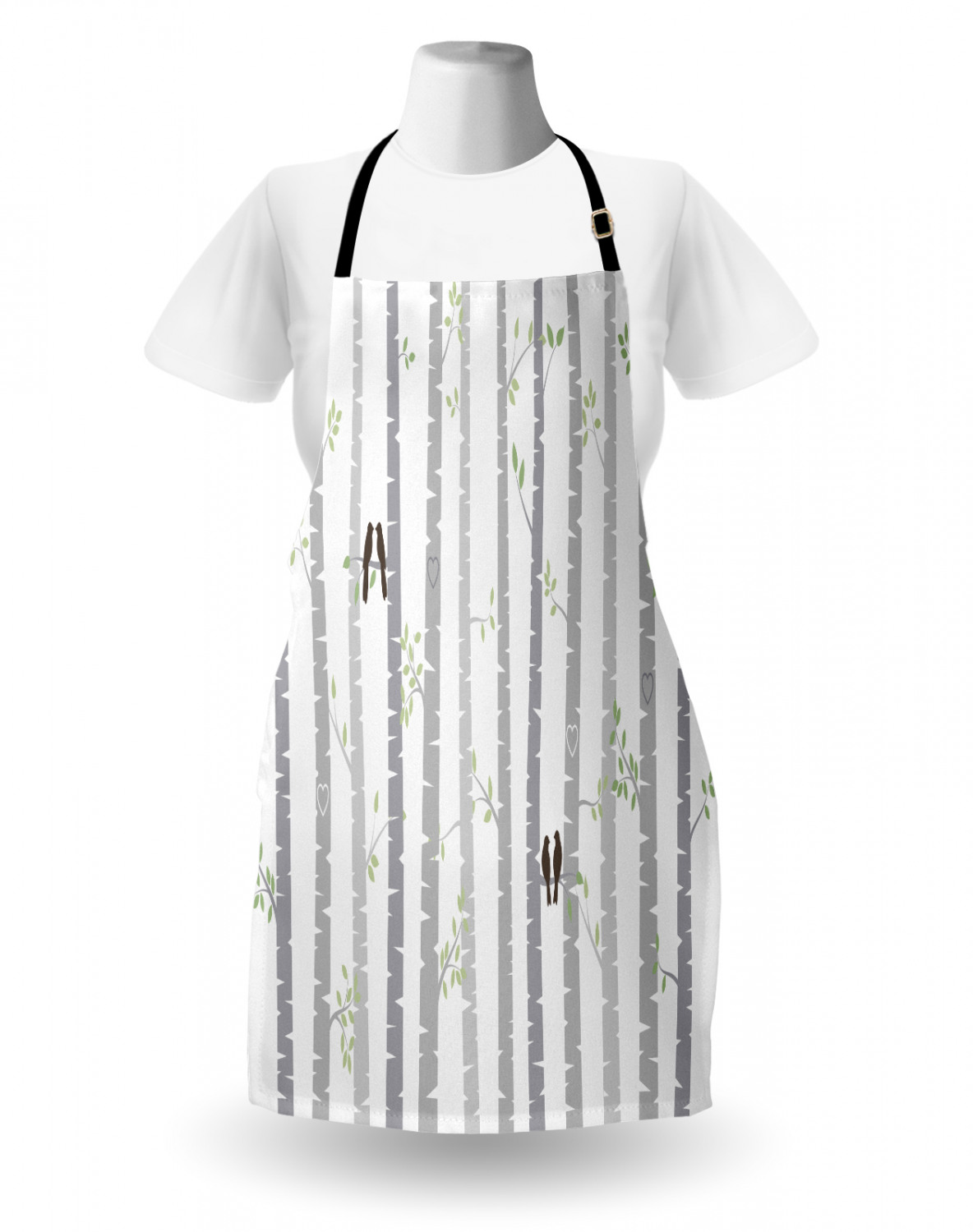 Apron Bib Adjustable Black Strap for Garden Cooking Standard Size Ambesonne