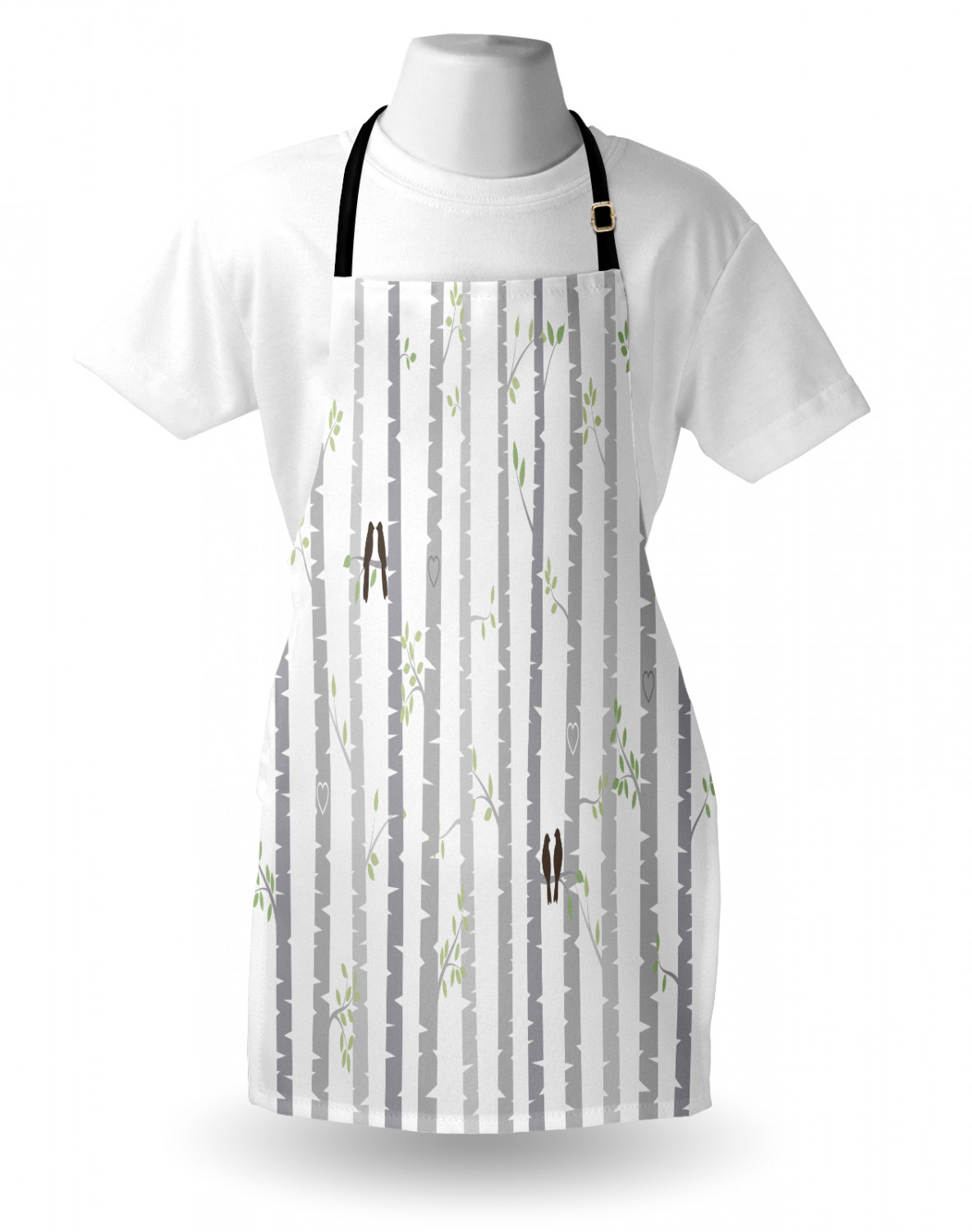 Apron Bib Adjustable Black Strap for Garden Cooking Standard Size Ambesonne