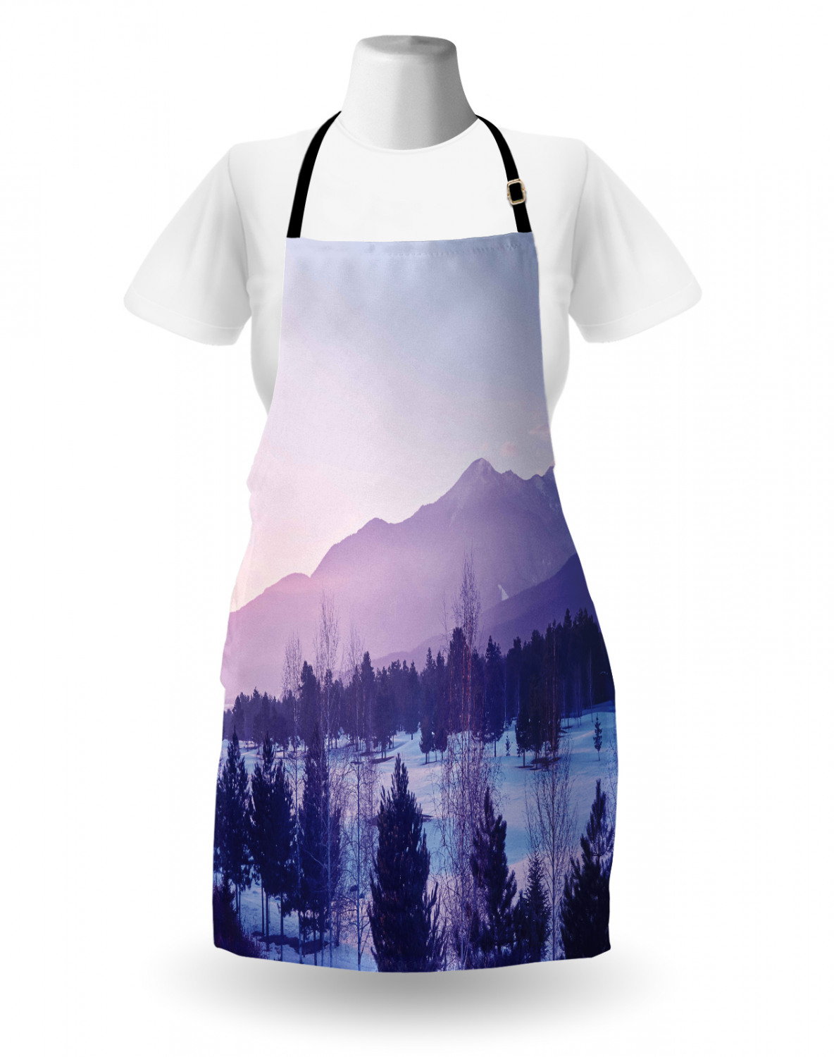 Apron Bib Adjustable Black Strap for Garden Cooking Standard Size Ambesonne