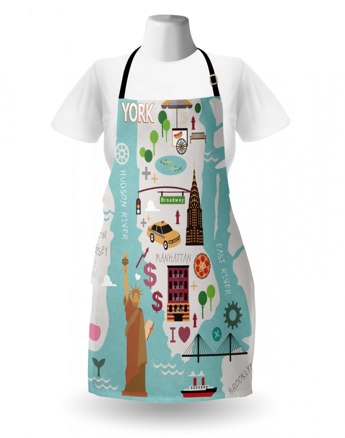 Ambesonne Apron Adjustable Strap for Gardening Cooking Clear Image