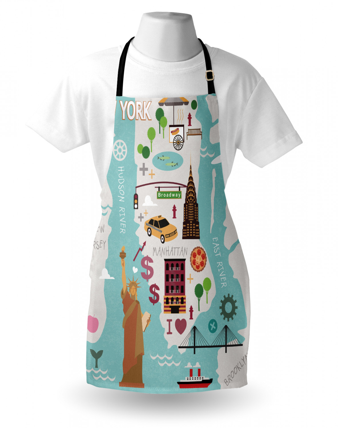 Ambesonne Apron Adjustable Strap for Gardening Cooking Clear Image