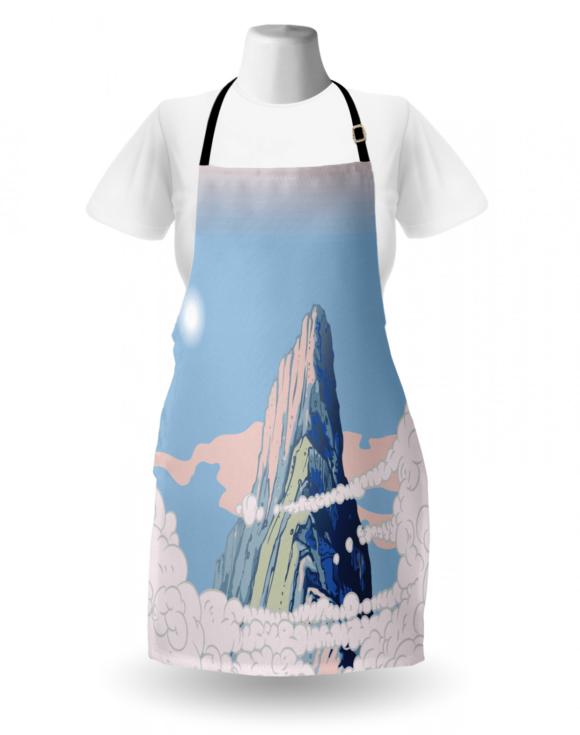 Apron Bib Adjustable Black Strap for Garden Cooking Standard Size Ambesonne