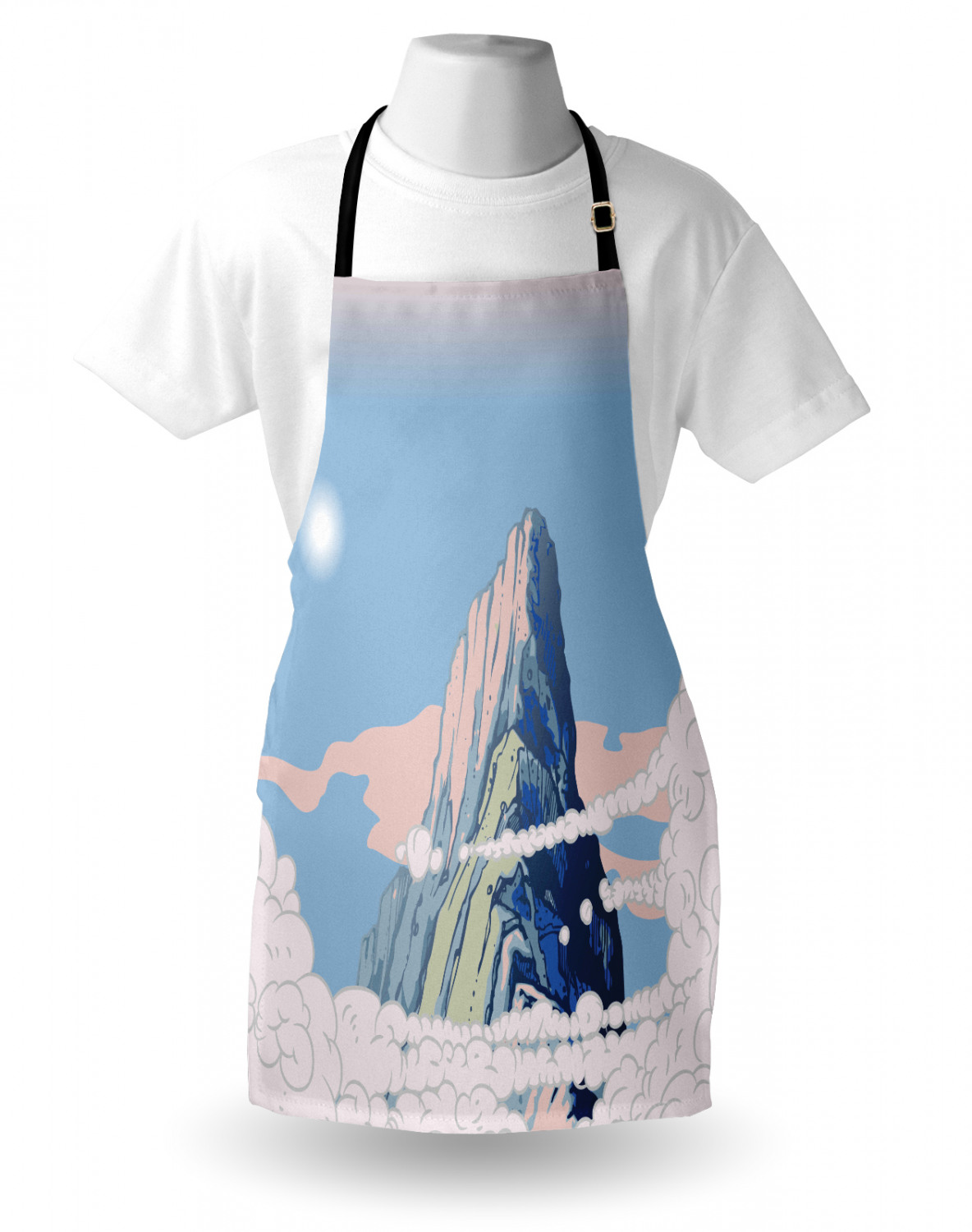 Apron Bib Adjustable Black Strap for Garden Cooking Standard Size Ambesonne