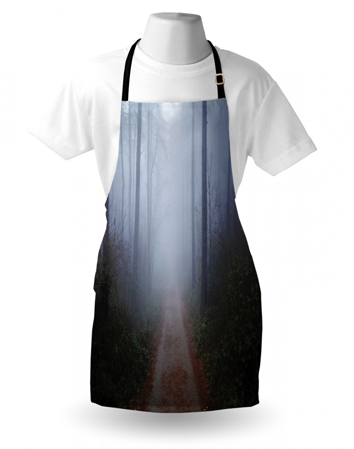 Apron Bib Adjustable Black Strap for Garden Cooking Standard Size Ambesonne