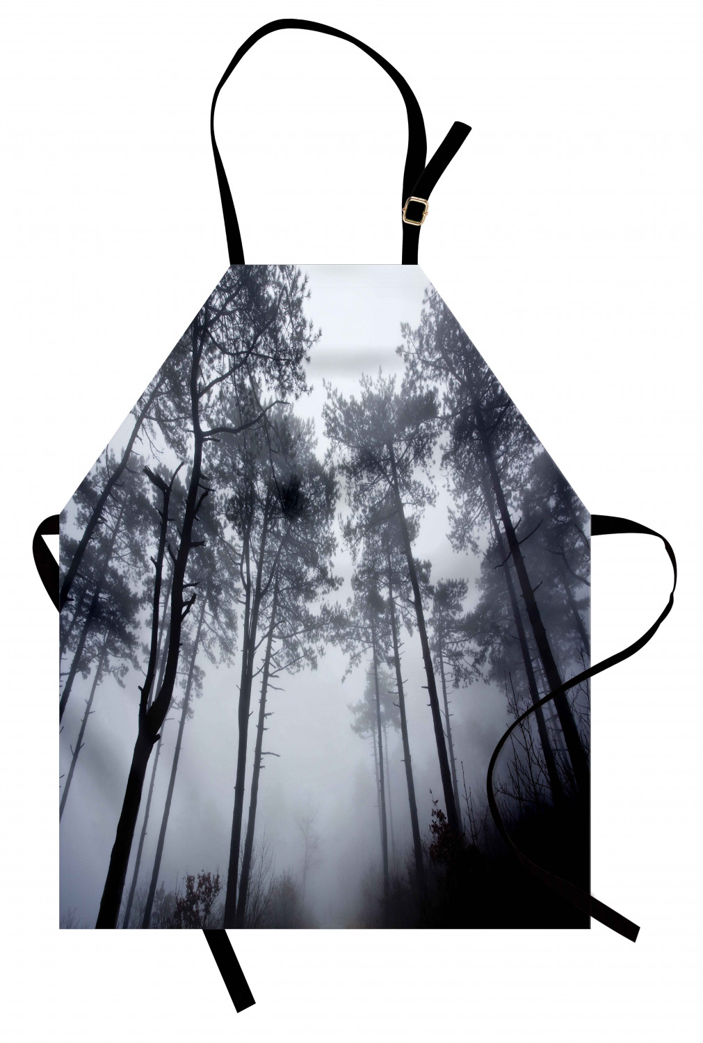 Apron Bib Adjustable Black Strap for Garden Cooking Standard Size Ambesonne