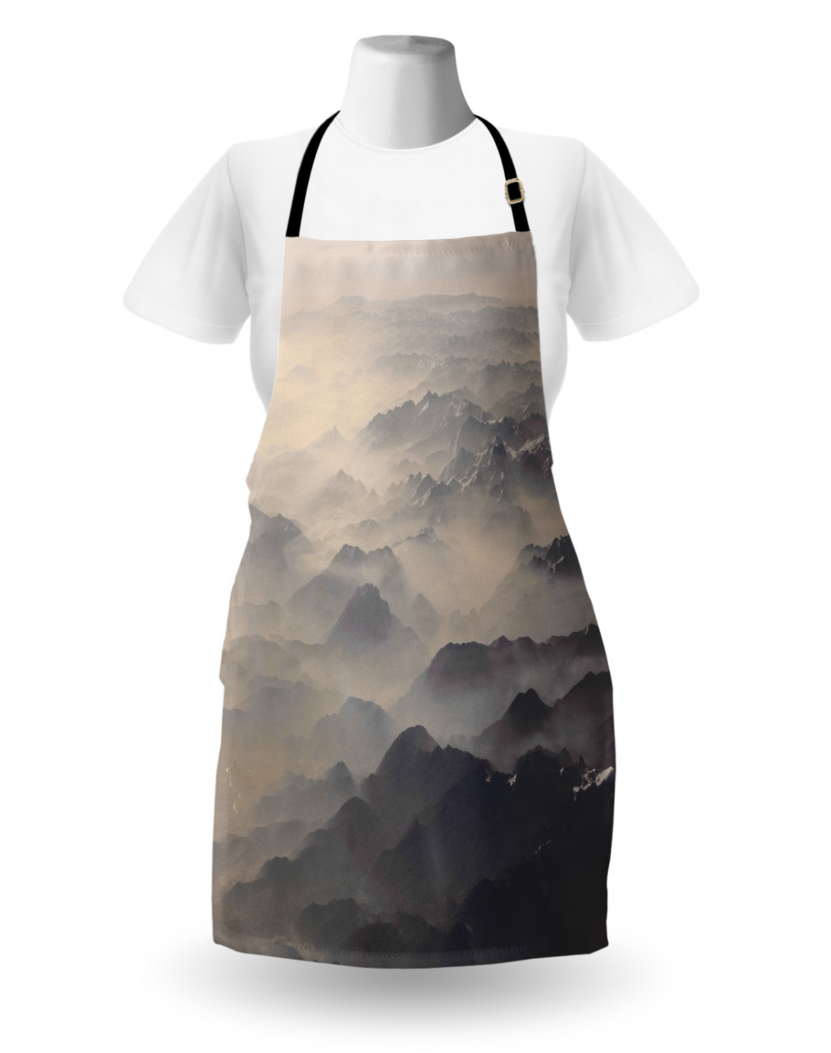 Apron Bib Adjustable Black Strap for Garden Cooking Standard Size Ambesonne