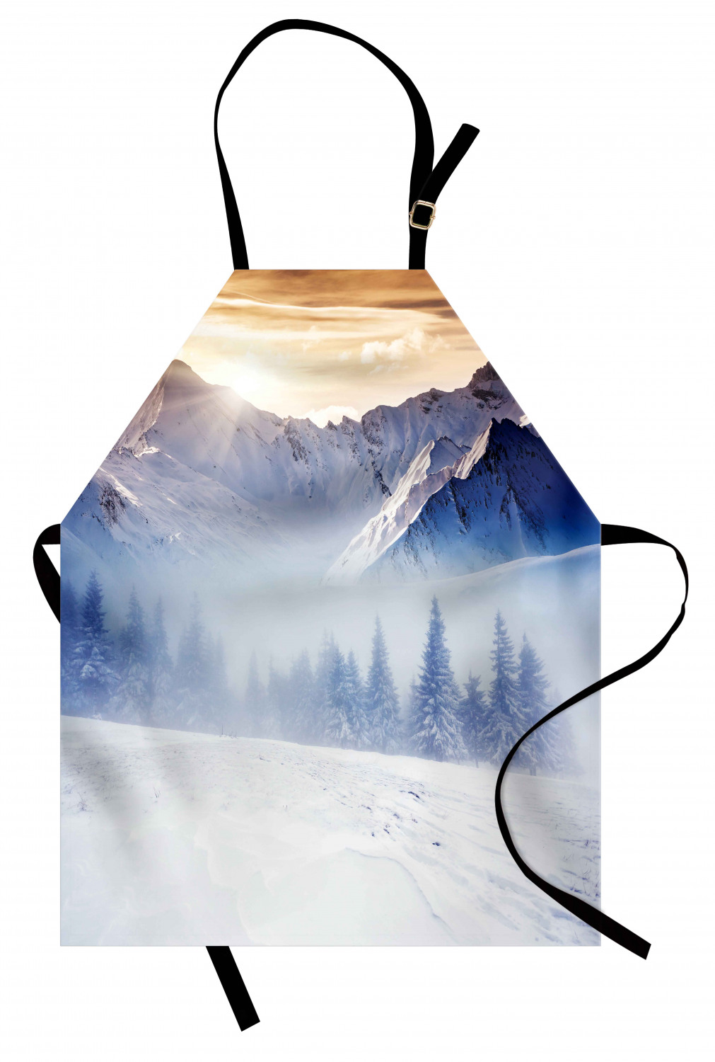 Apron Bib Adjustable Black Strap for Garden Cooking Standard Size Ambesonne