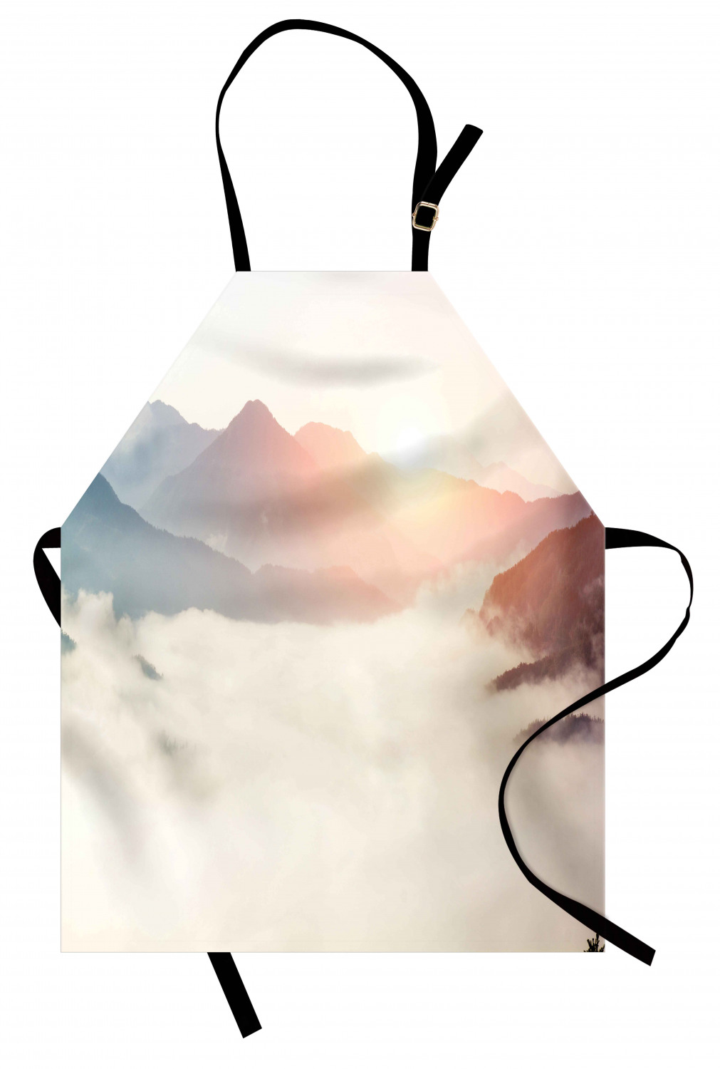 Apron Bib Adjustable Black Strap for Garden Cooking Standard Size Ambesonne