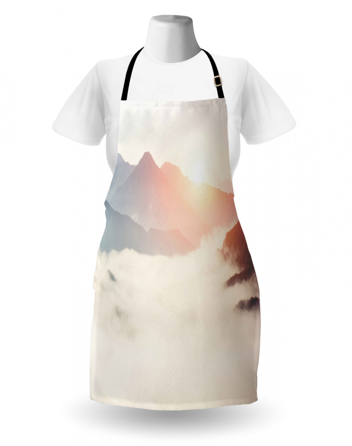 Apron Bib Adjustable Black Strap for Garden Cooking Standard Size Ambesonne