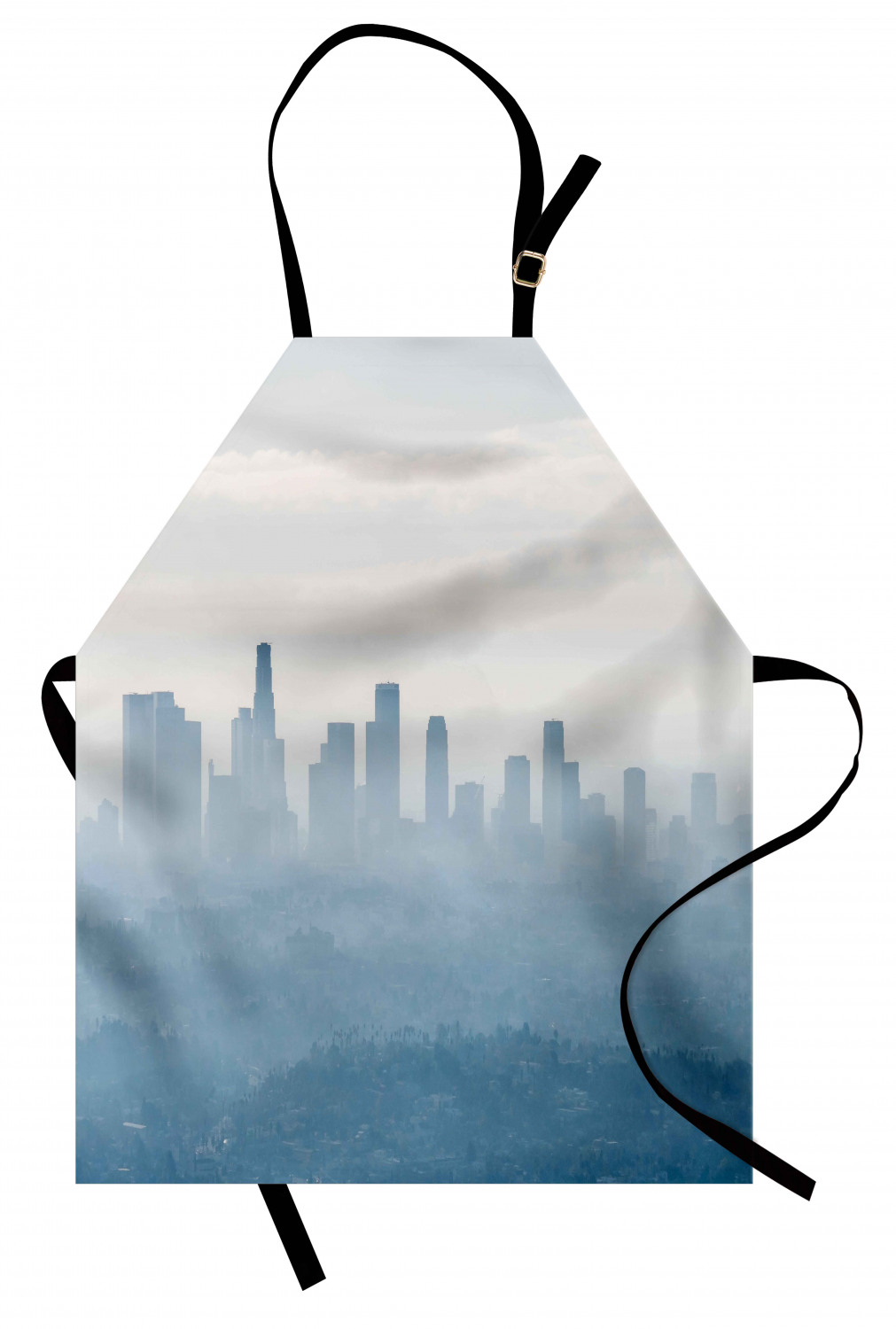 Apron Bib Adjustable Black Strap for Garden Cooking Standard Size Ambesonne