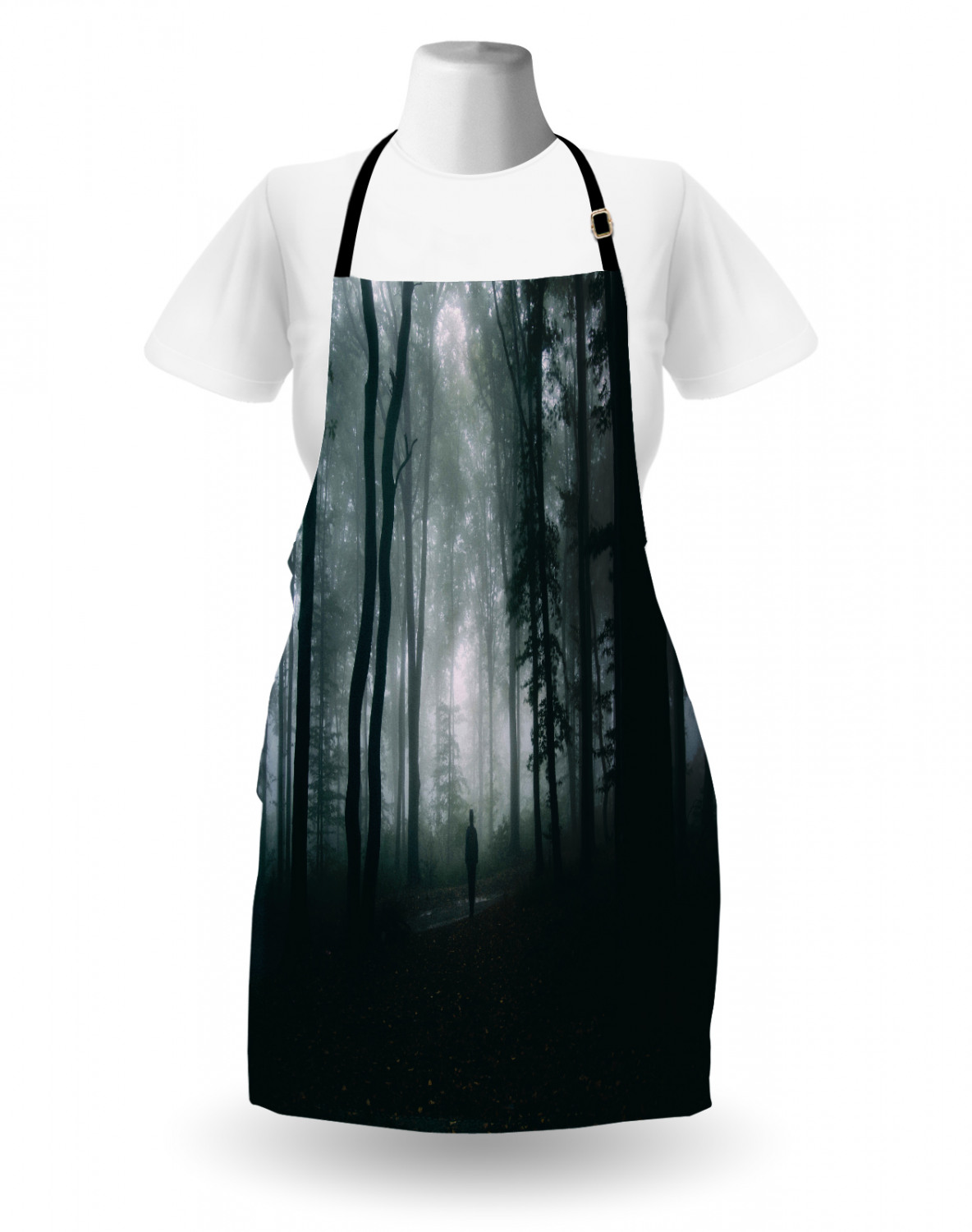 Apron Bib Adjustable Black Strap for Garden Cooking Standard Size Ambesonne