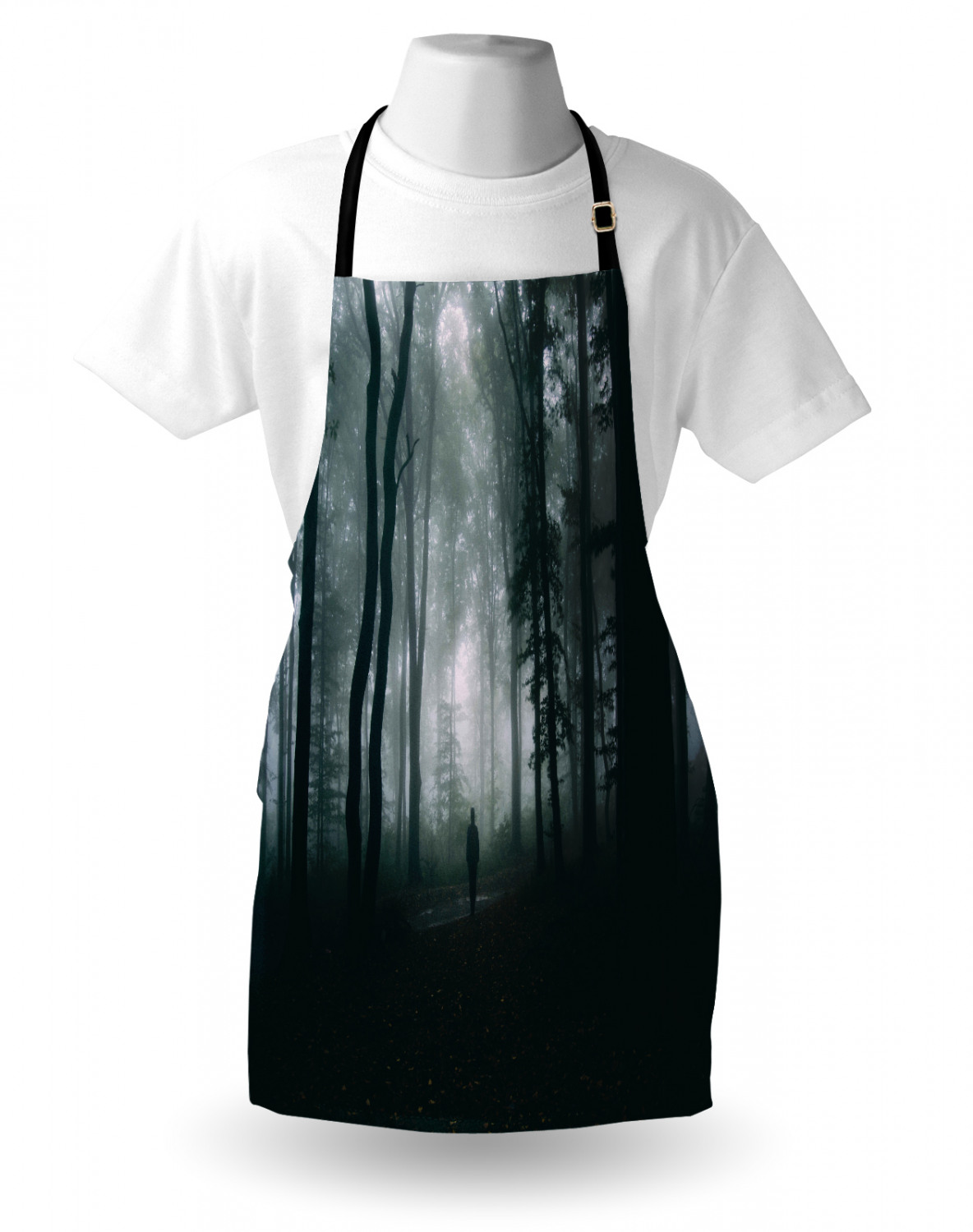 Apron Bib Adjustable Black Strap for Garden Cooking Standard Size Ambesonne