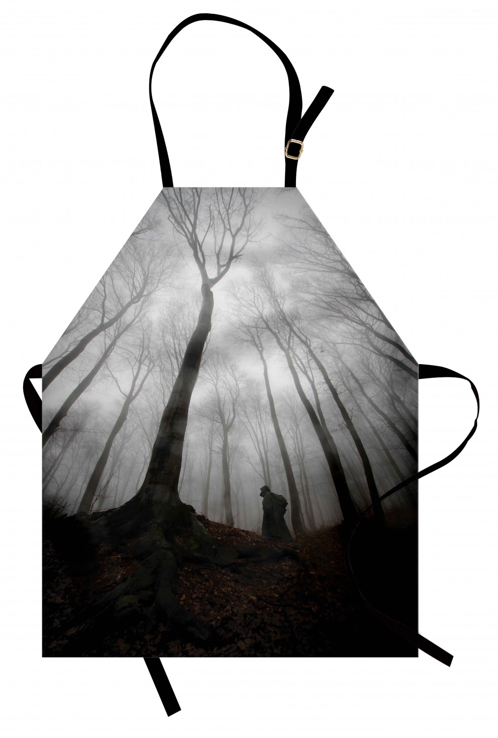 Apron Bib Adjustable Black Strap for Garden Cooking Standard Size Ambesonne