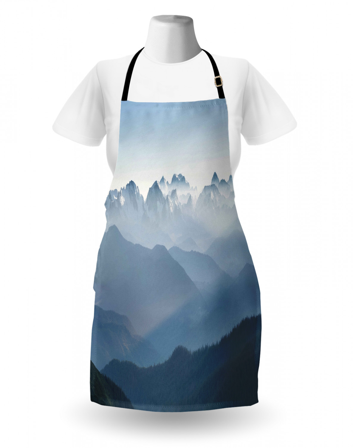 Apron Bib Adjustable Black Strap for Garden Cooking Standard Size Ambesonne