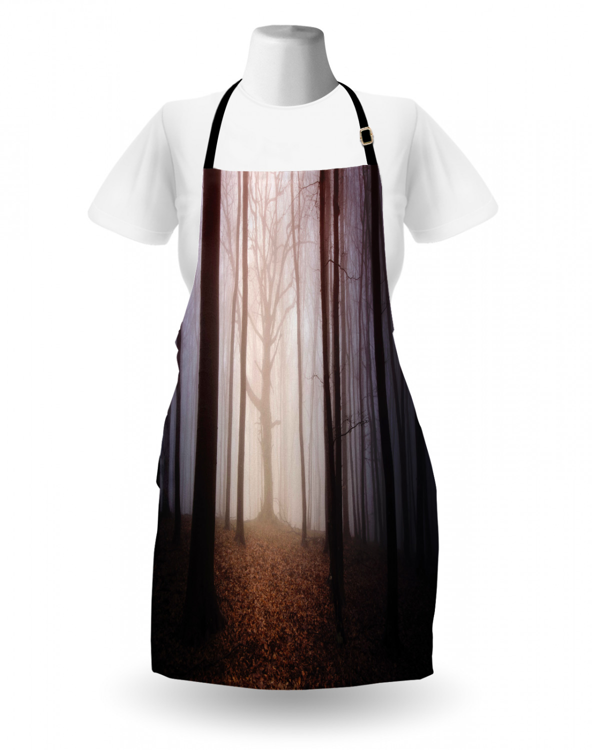 Apron Bib Adjustable Black Strap for Garden Cooking Standard Size Ambesonne