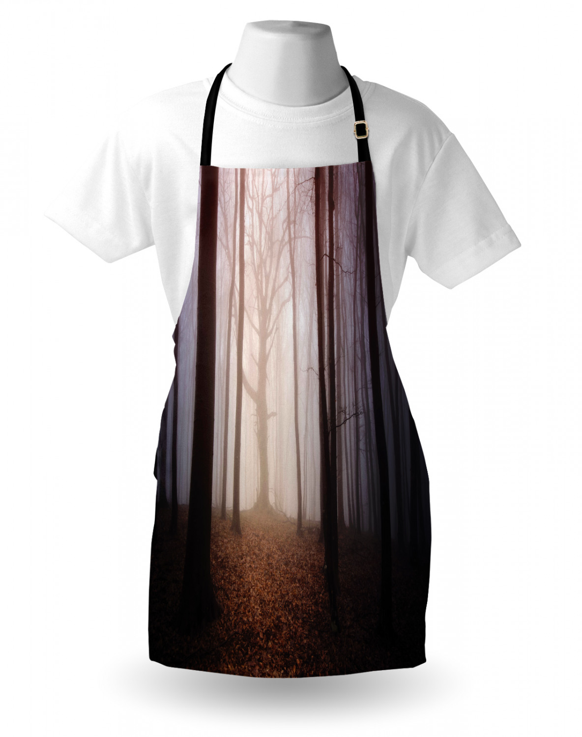 Apron Bib Adjustable Black Strap for Garden Cooking Standard Size Ambesonne