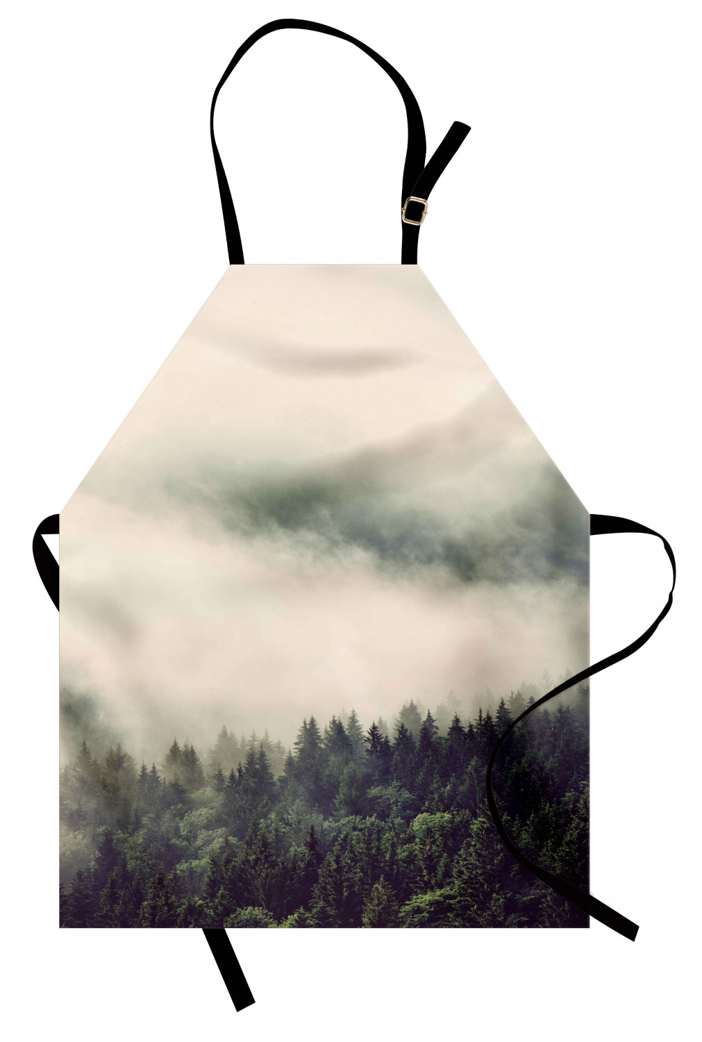 Apron Bib Adjustable Black Strap for Garden Cooking Standard Size Ambesonne