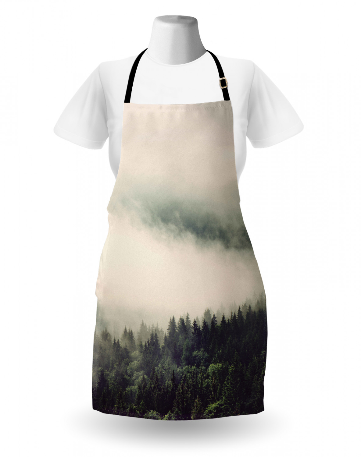 Apron Bib Adjustable Black Strap for Garden Cooking Standard Size Ambesonne