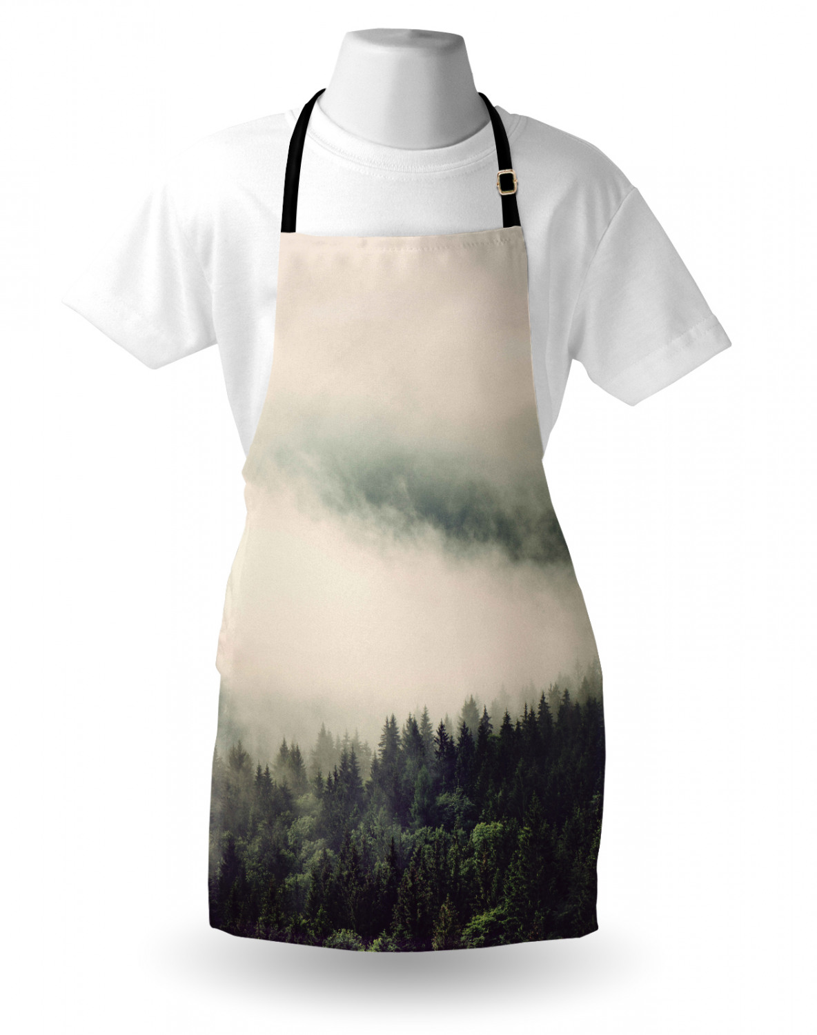 Apron Bib Adjustable Black Strap for Garden Cooking Standard Size Ambesonne