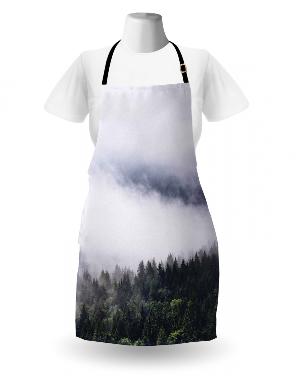 Apron Bib Adjustable Black Strap for Garden Cooking Standard Size Ambesonne