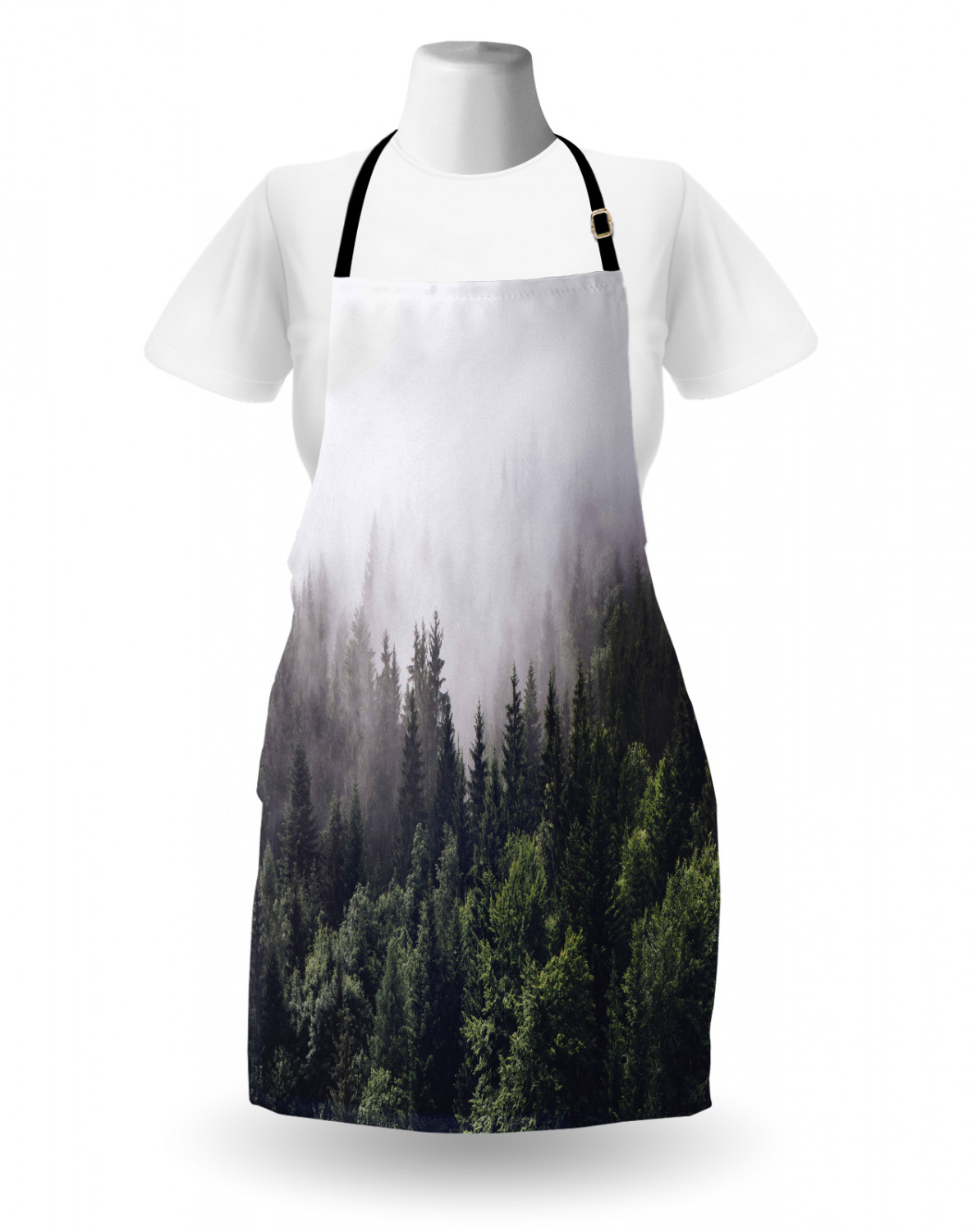 Apron Bib Adjustable Black Strap for Garden Cooking Standard Size Ambesonne