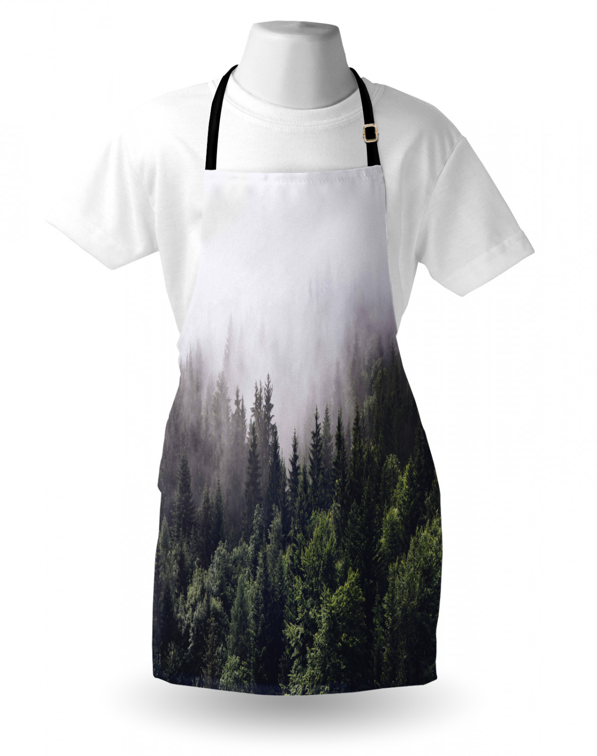 Apron Bib Adjustable Black Strap for Garden Cooking Standard Size Ambesonne