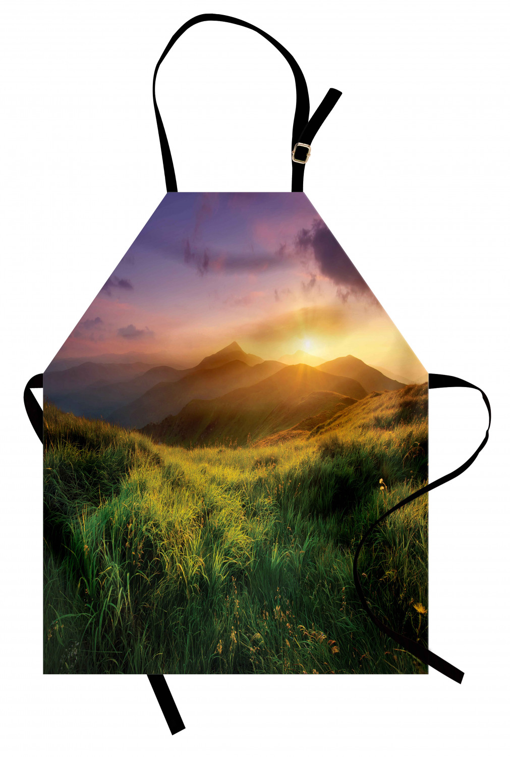 Apron Bib Adjustable Black Strap for Garden Cooking Standard Size Ambesonne