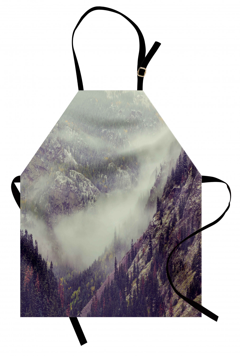 Apron Bib Adjustable Black Strap for Garden Cooking Standard Size Ambesonne