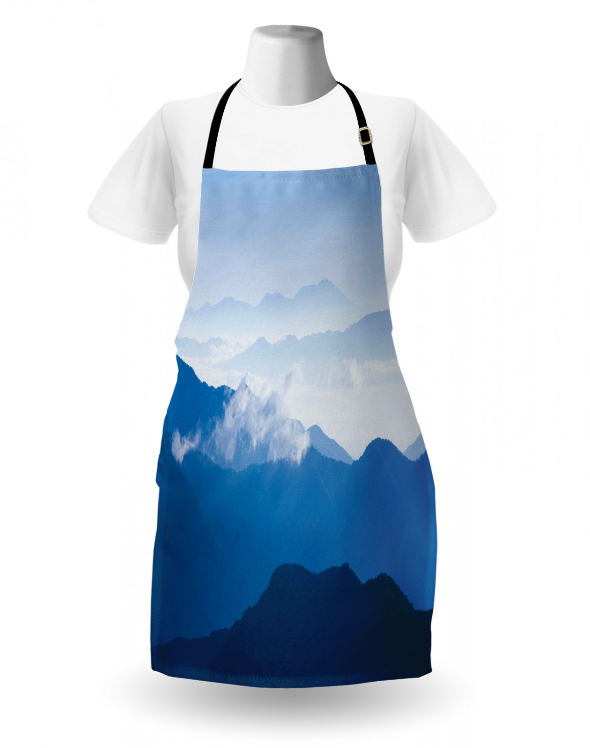 Apron Bib Adjustable Black Strap for Garden Cooking Standard Size Ambesonne