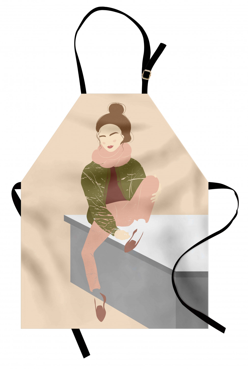 Ambesonne Apron with Adjustable Strap for Gardening Cooking No Fading