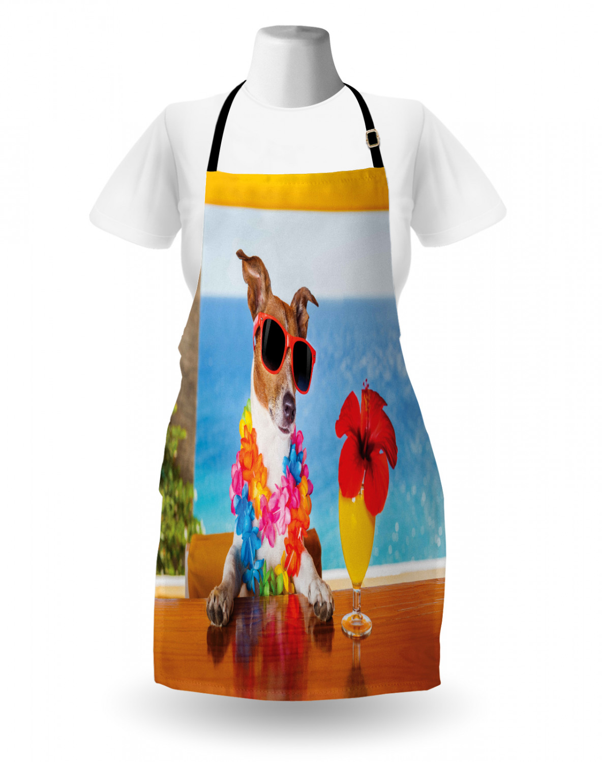 Ambesonne Apron with Adjustable Strap for Gardening Cooking No Fading