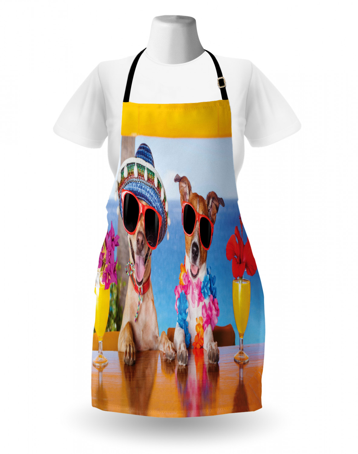 Ambesonne Apron with Adjustable Strap for Gardening Cooking No Fading