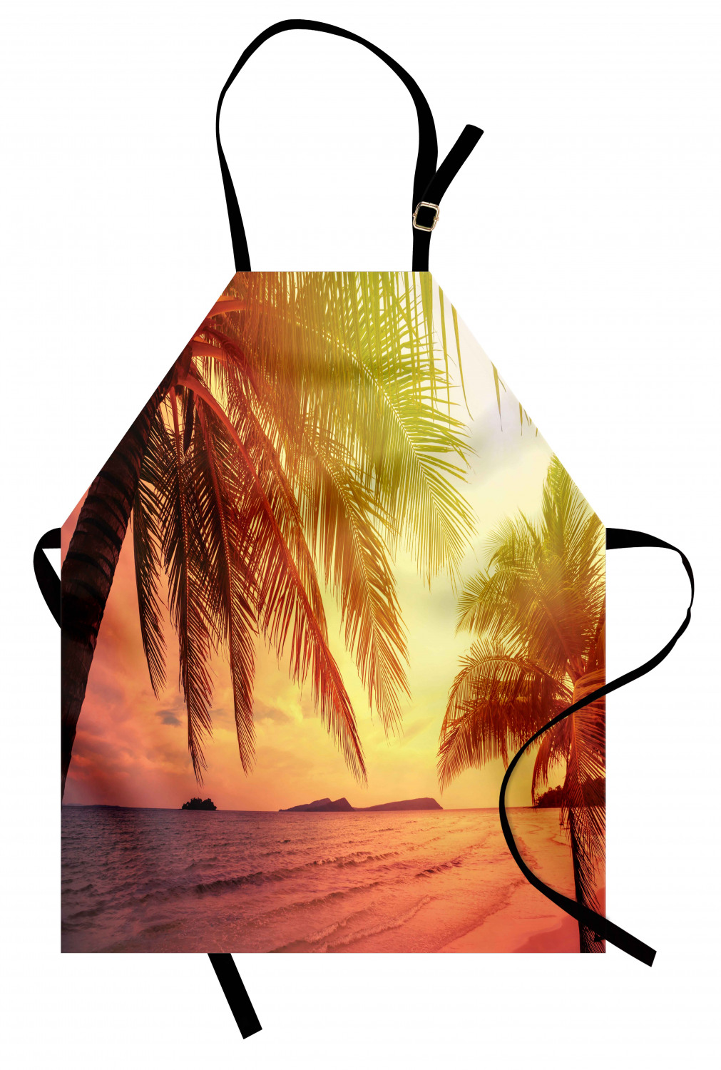 Ambesonne Apron Bib with Adjustable Strap for Gardening Unisex Vivid Colors