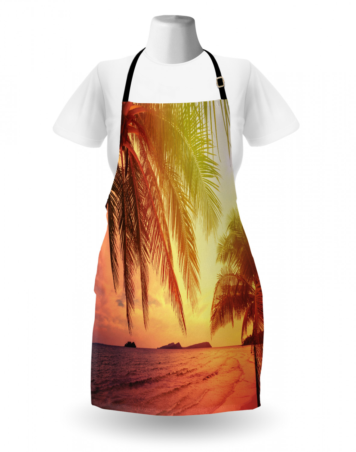 Ambesonne Apron Bib with Adjustable Strap for Gardening Unisex Vivid Colors