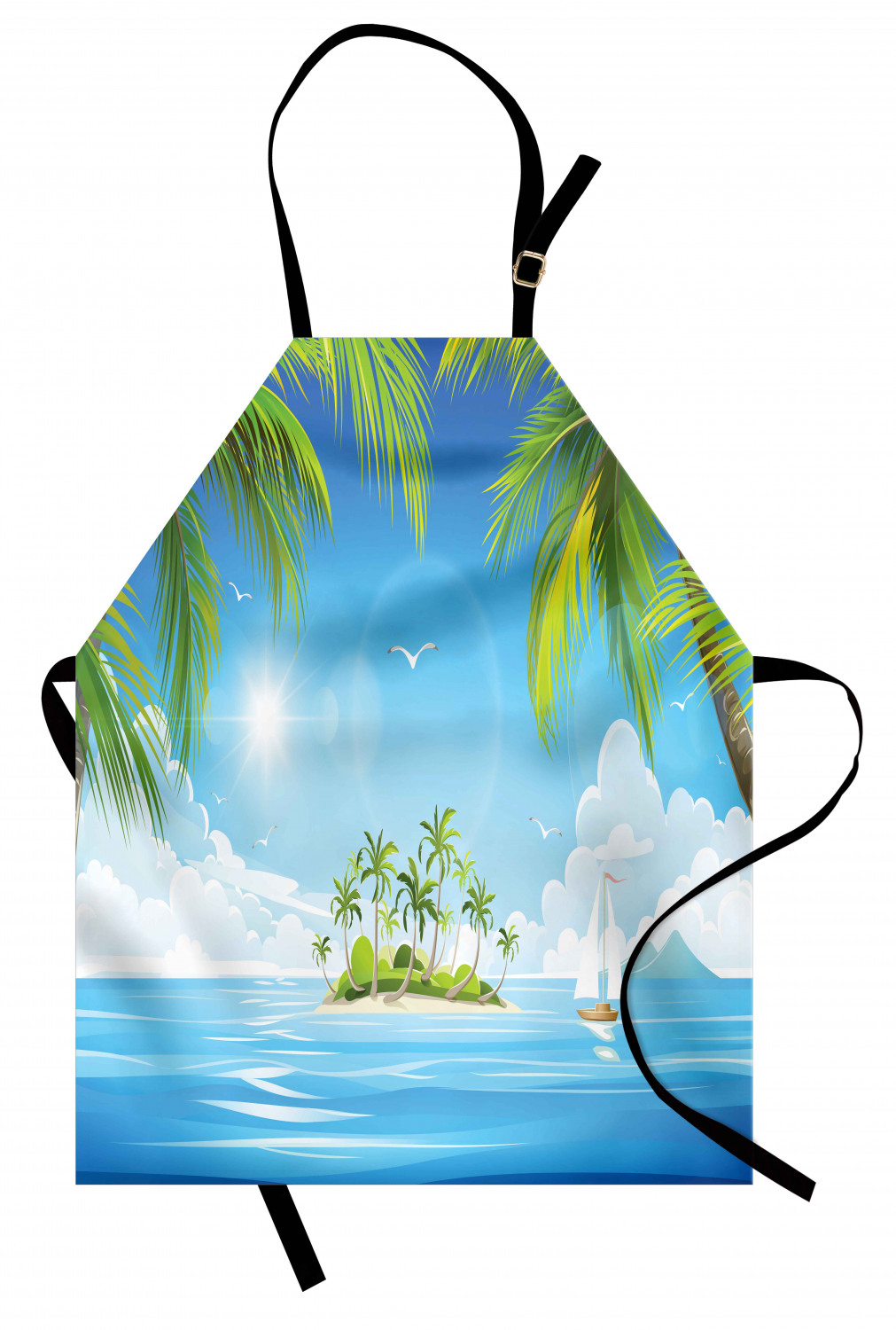 Ambesonne Apron Bib with Adjustable Strap for Gardening Unisex Vivid Colors