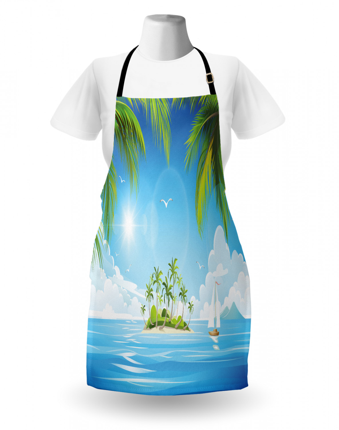 Ambesonne Apron Bib with Adjustable Strap for Gardening Unisex Vivid Colors