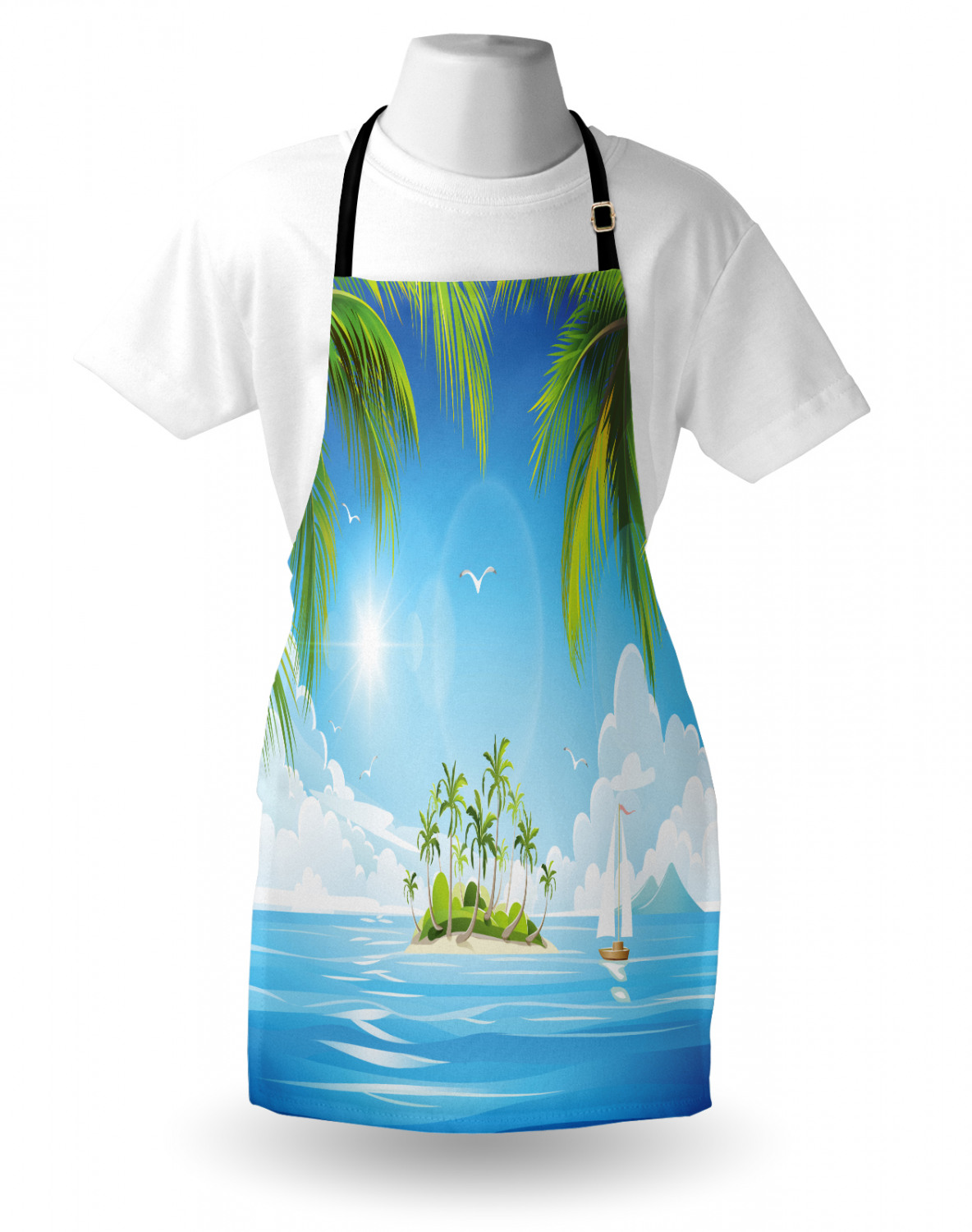 Ambesonne Apron Bib with Adjustable Strap for Gardening Unisex Vivid Colors