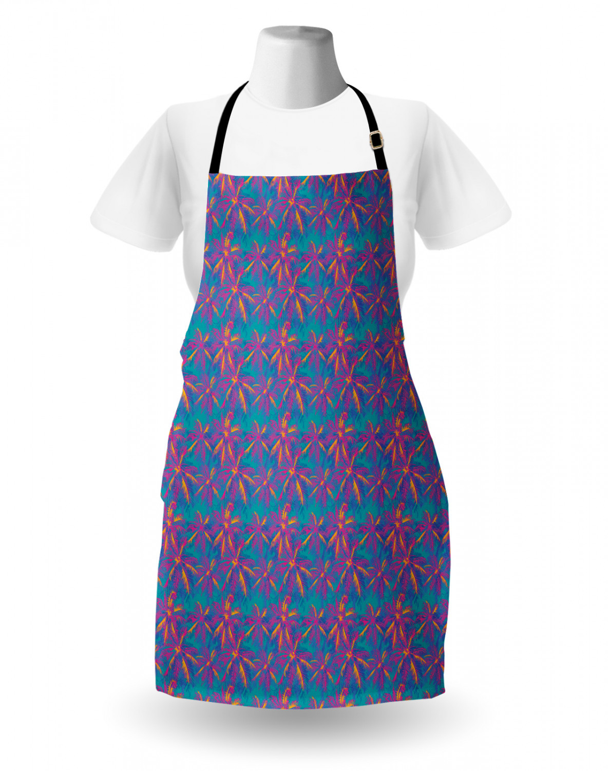 Ambesonne Apron Bib with Adjustable Strap for Gardening Unisex Vivid Colors