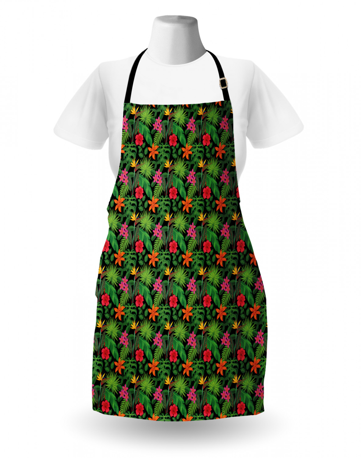 Ambesonne Apron Bib with Adjustable Strap for Gardening Unisex Vivid Colors