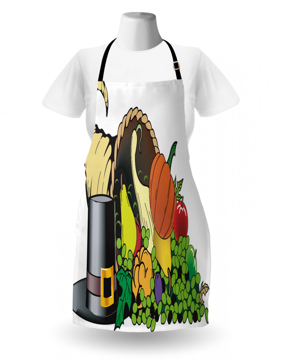 Ambesonne Apron Bib with Adjustable Strap for Gardening Unisex Vivid Colors