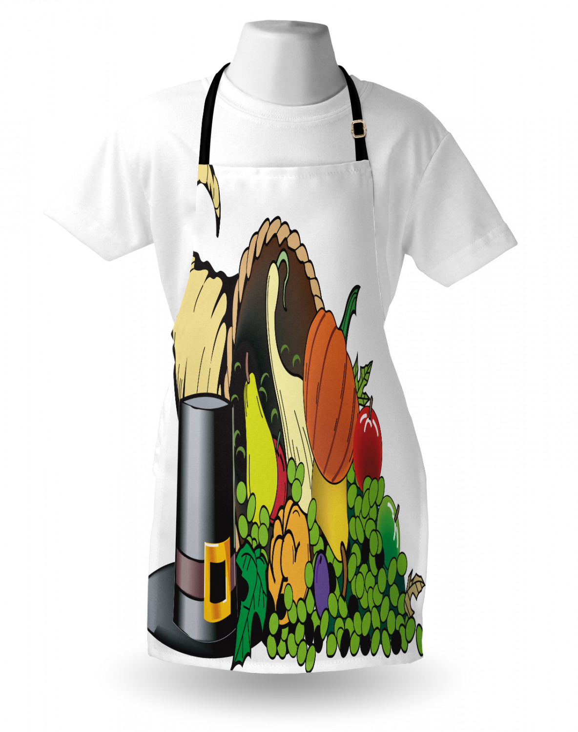 Ambesonne Apron Bib with Adjustable Strap for Gardening Unisex Vivid Colors