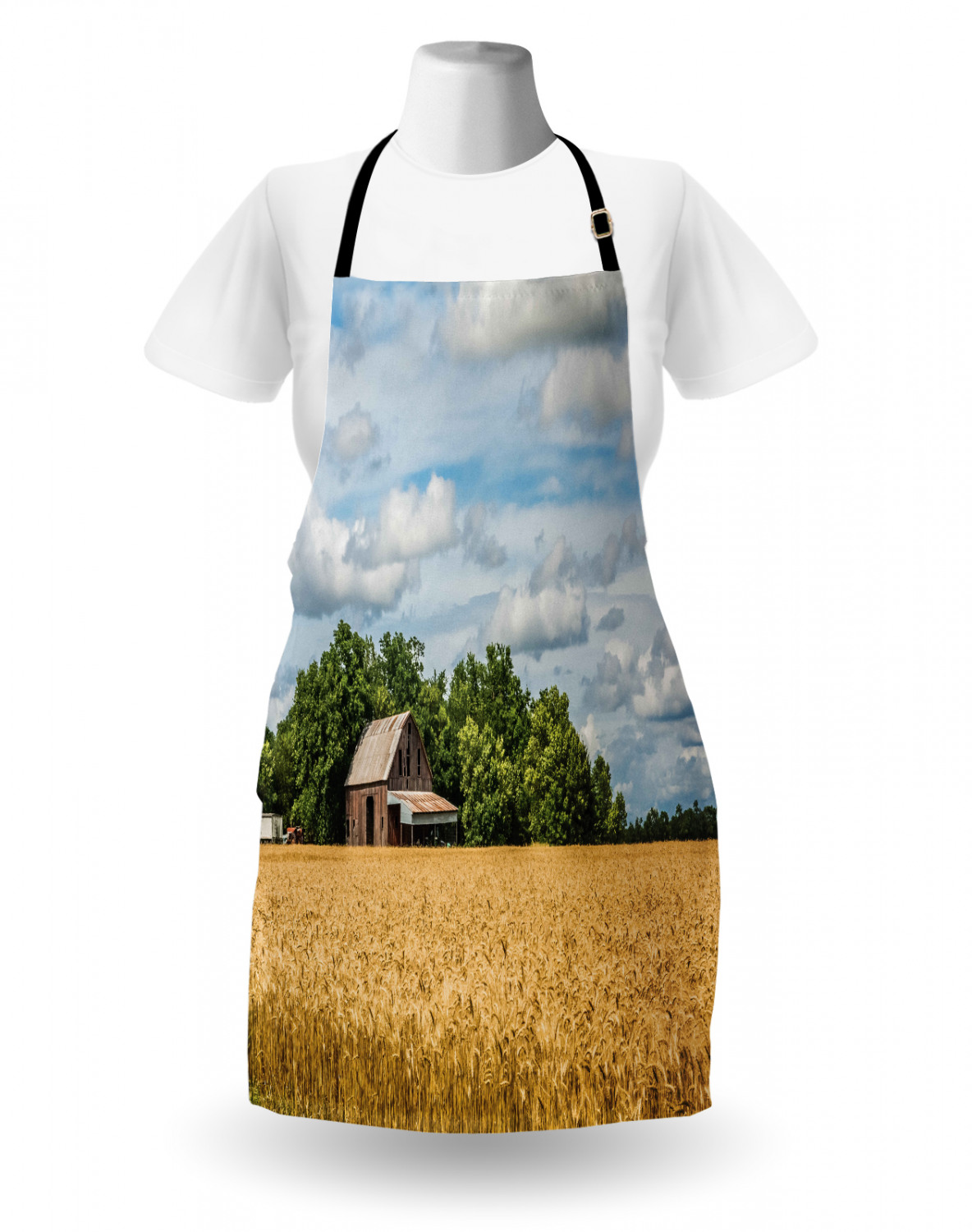 Ambesonne Apron Bib with Adjustable Strap for Gardening Unisex Vivid Colors