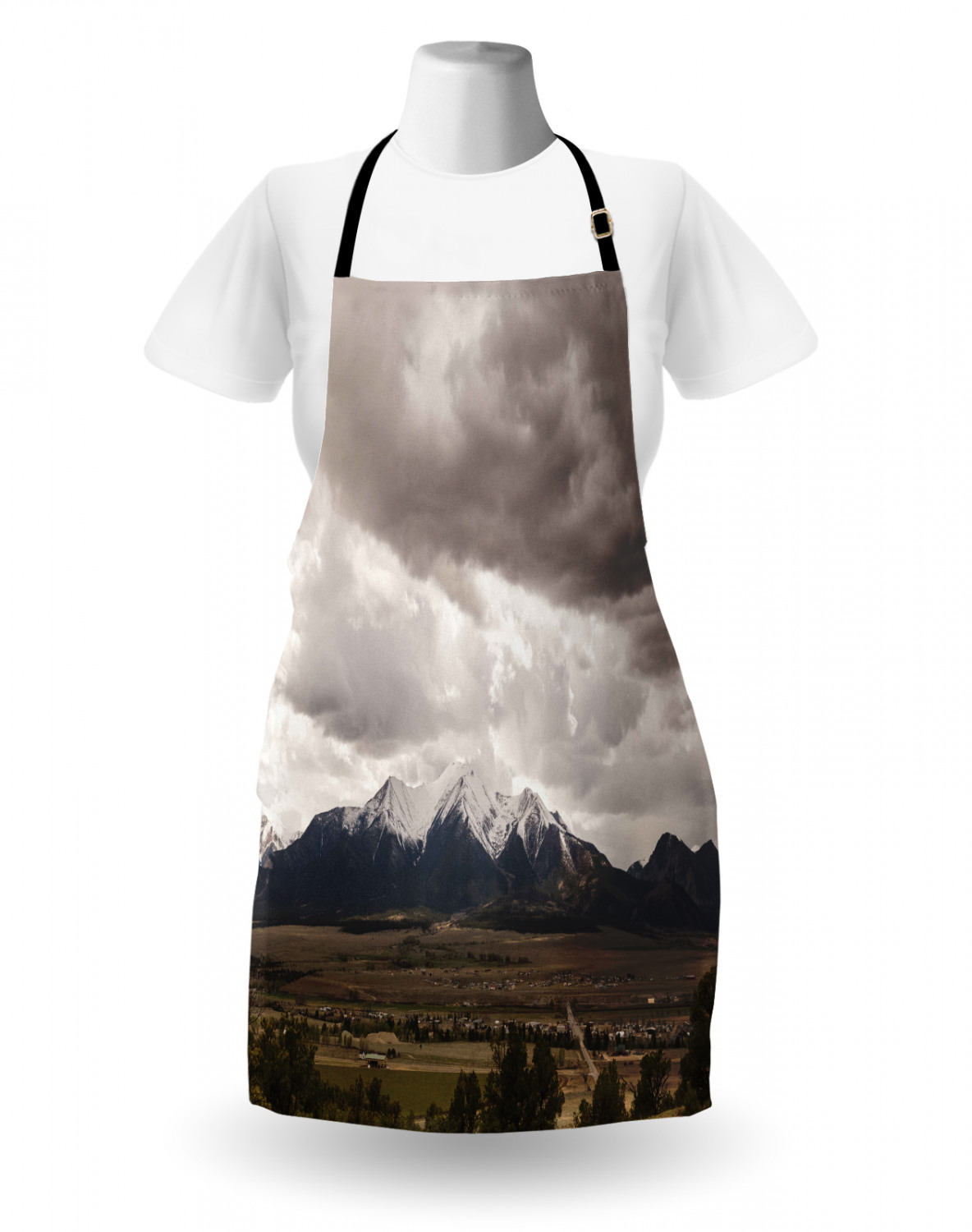 Ambesonne Apron Bib with Adjustable Strap for Gardening Unisex Vivid Colors