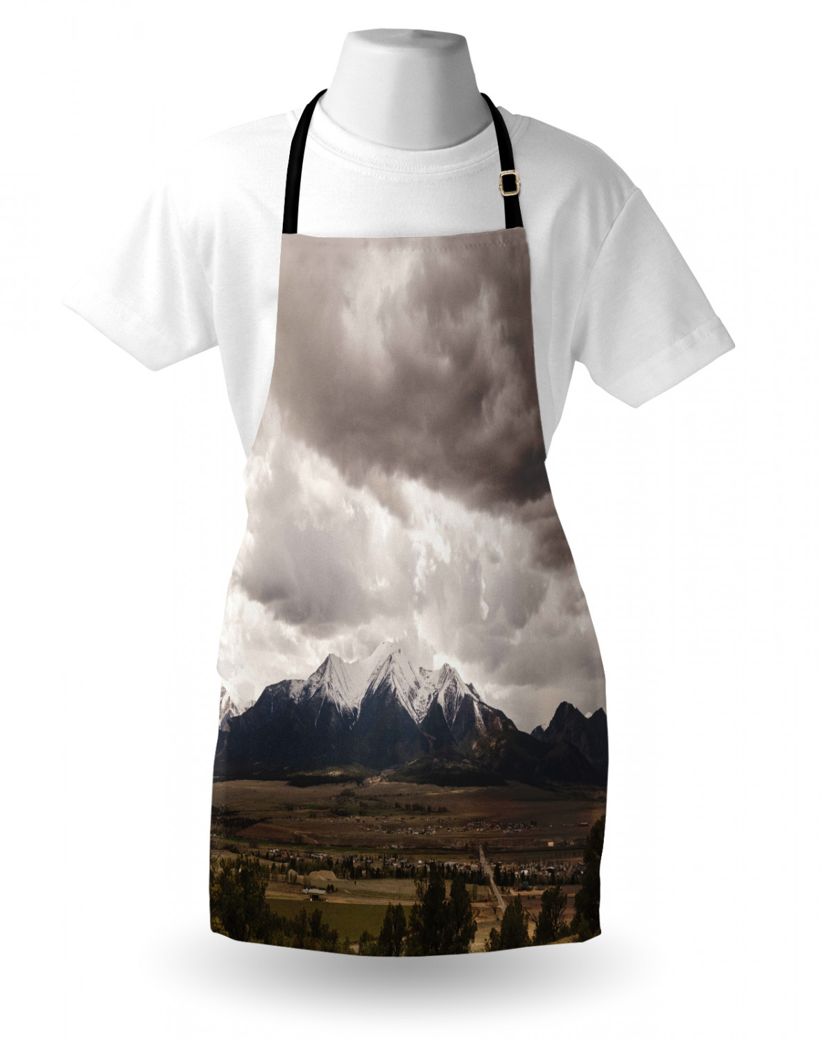 Ambesonne Apron Bib with Adjustable Strap for Gardening Unisex Vivid Colors