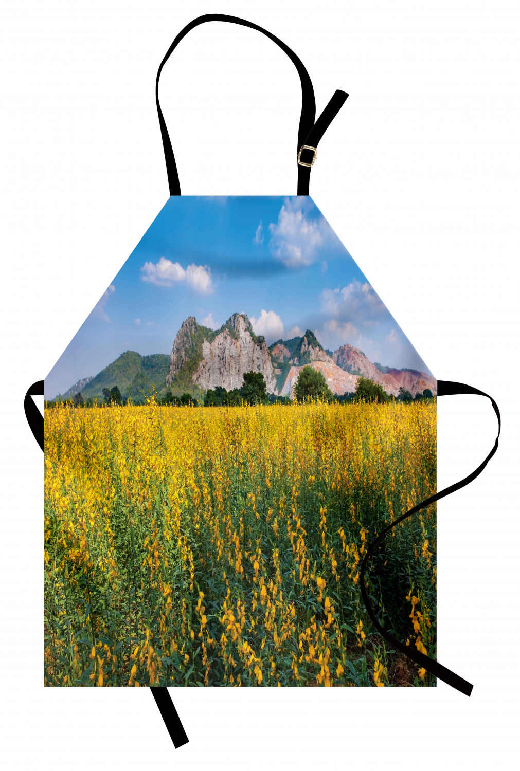 Ambesonne Apron Bib with Adjustable Strap for Gardening Unisex Vivid Colors