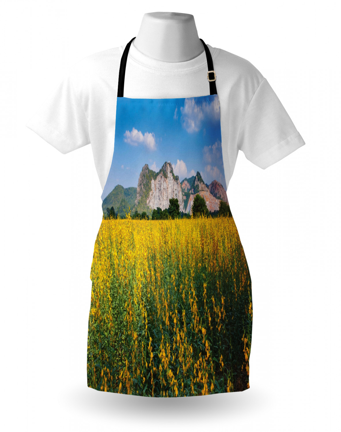 Ambesonne Apron Bib with Adjustable Strap for Gardening Unisex Vivid Colors