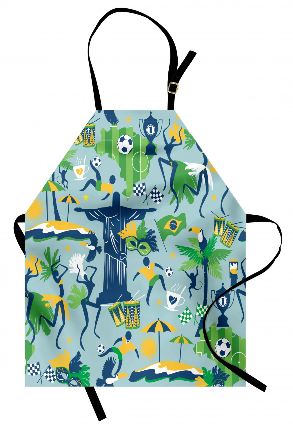 Ambesonne Apron Bib with Adjustable Strap for Gardening Unisex Vivid Colors