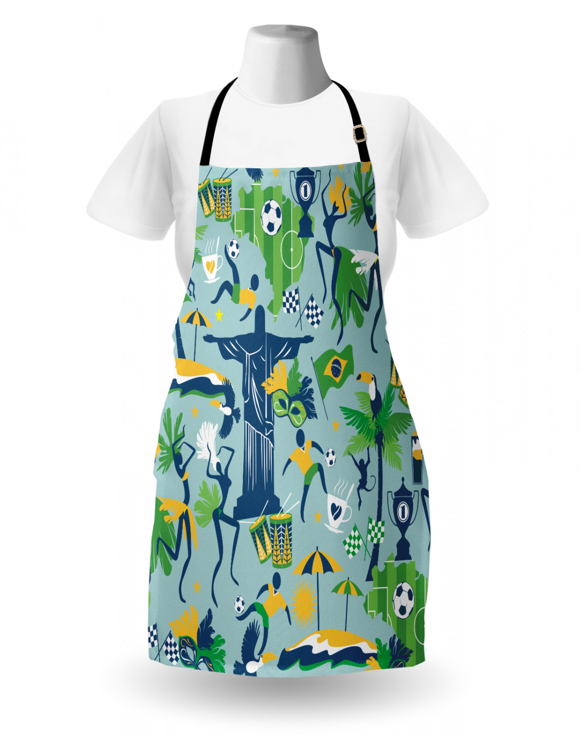 Ambesonne Apron Bib with Adjustable Strap for Gardening Unisex Vivid Colors